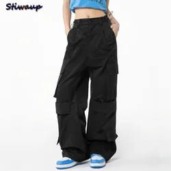 Multi-pocket Cargo Pants Womens Ladies Fashion Gothic Clothing Wide Fluid Pants Woman Trousers Youthful Women Baggy Sweatpants