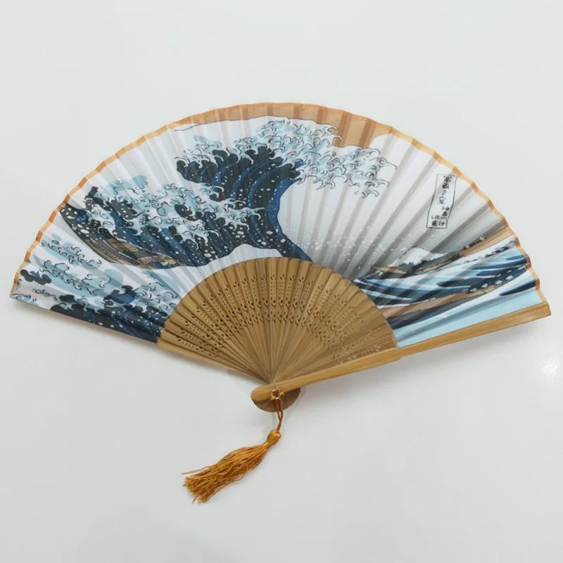 Bamboo Hand Retro Fold Fan Dance Small Japanese Series Imitation Silk Bamboo Fan Wedding With Gift Box Elegant Party Favors