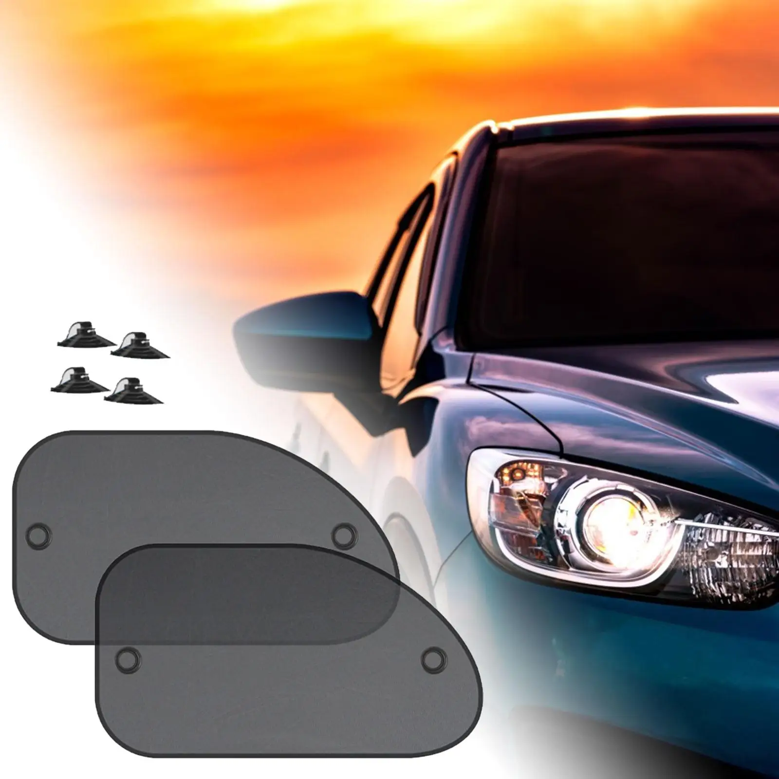 2 Pieces Car Side Window Shades Block Sun Universal Blackout Covers for Taking A