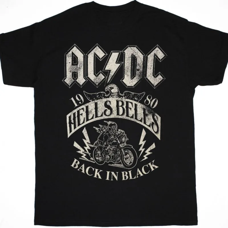 

ACDC HELLS BELLS 1980 T-Shirt Men Women Short Sleeve American Retro Band Tops Y2k T-shirt Oversize Tees Summer Men Streetwear