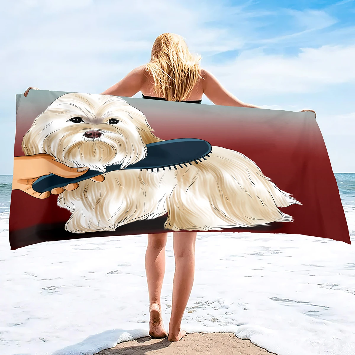 Shih Tzu Dog Beach Towel Soft Highly Absorbent Extra Large Personalized Pet Shih Tzu Towel Oversized Custom Travel Pool Towels