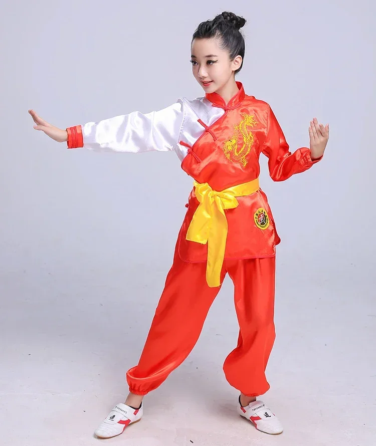 Kinderen Chinese Traditional Wushu Kleding Voor Kinderen Martial Arts Uniform Kung Fu Pak Meisjes Jongens Podium Set