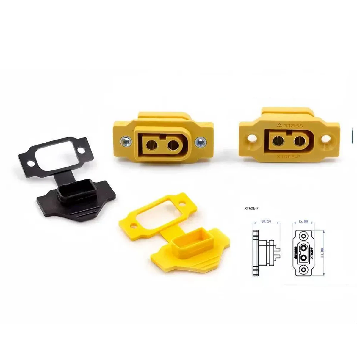 

5set XT60E-F Female Plug Connector Ni Plated Connector Power Battery Connecting Adapter for Drone Lipo Battery Power Connector