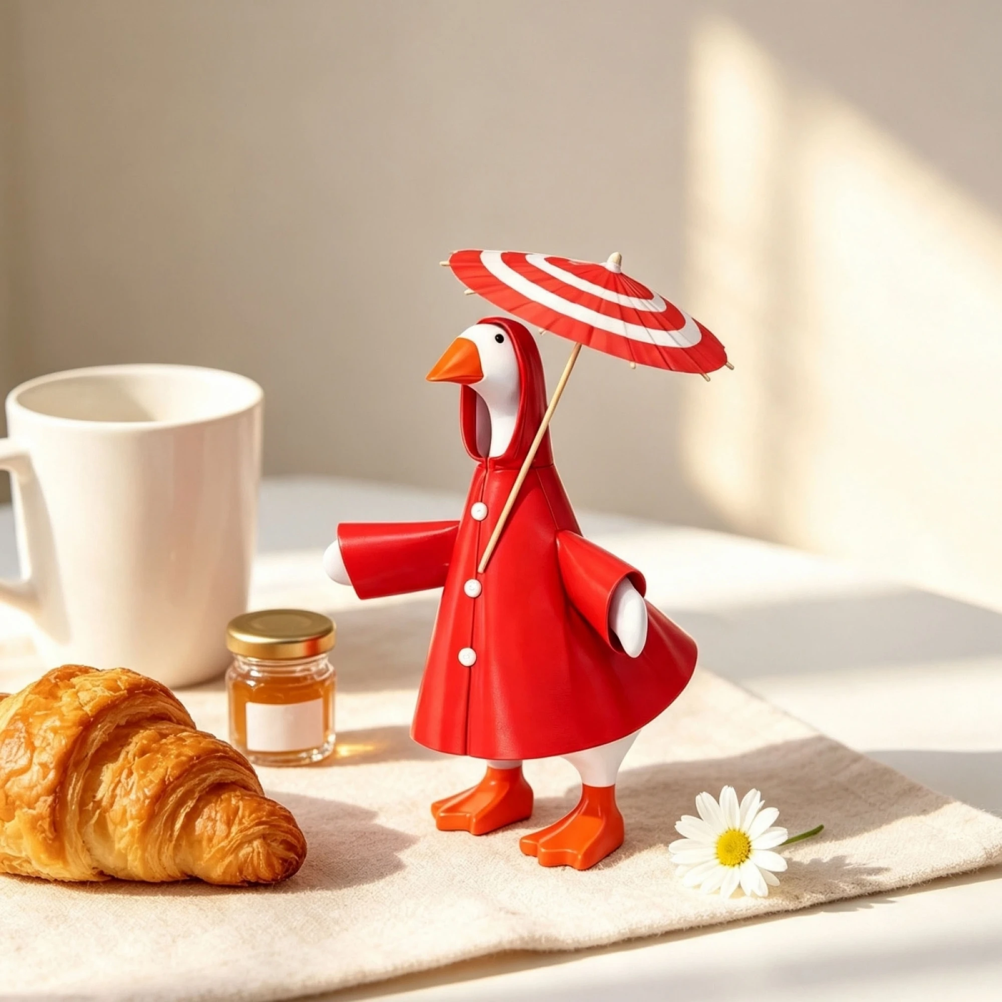 7 In In Mini -Umbrella Desk Goose Outfit For-7-In Raincoat Statue Cute Lightweight Desk Goose Outfit