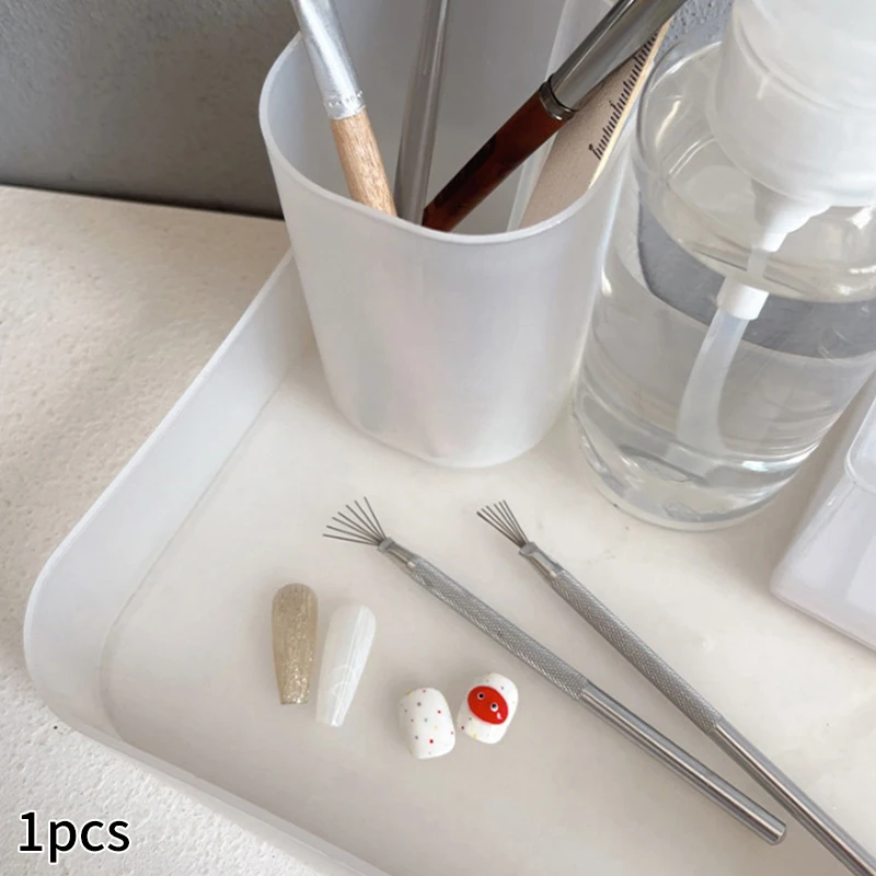 1Pc Multifunctional 7 Pin Pen Nail Art Line Painting Bendable Stainless Steel Handle Nail UV Gel Brushes Brushes Painting Tools.