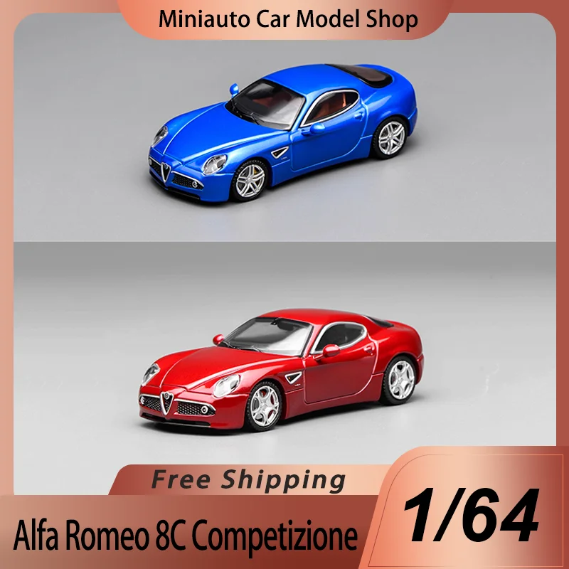 Novo pré-venda motorhelix mh 1:64 alfa romeo 8c competição 2008 liga miniatura diecast modelo alfa romeo sedan modelo de carro brinquedo presente