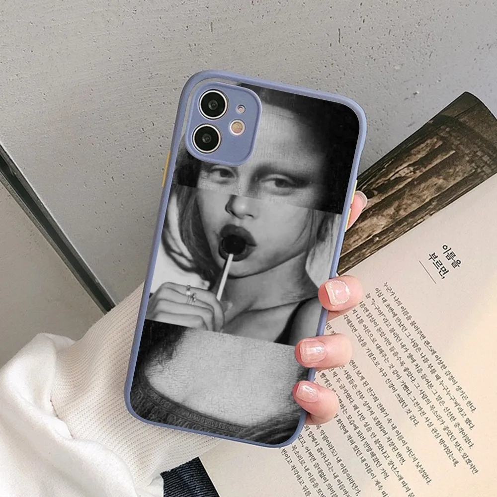 Art Aesthetic Statue Phone Case for iPhone 14 11 12 13 Mini Pro Max 8 7 Plus X XR XS MAX Translucent Matte Cover