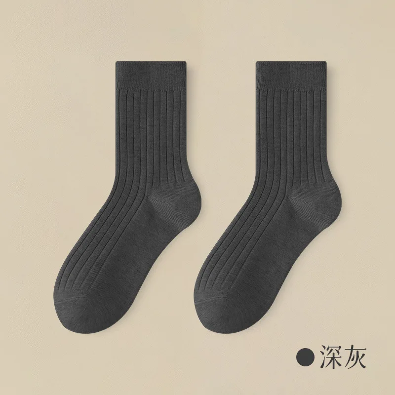 تسليم جديد طالب الشباب الجوارب الخريف الشتاء أزياء Soild الأعمال شهم الأولاد جورب سميك 5 زوج/الوحدة المراهقين #3