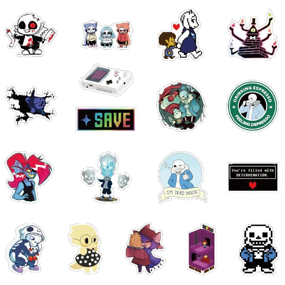 10/30/50PCS Game Undertale Stickers DIY Travel Luggage Guitar Laptop Waterproof Classic Toy Decals Fun Sticker for Kid Toys