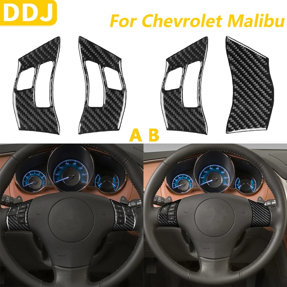 

For Chevrolet Malibu 2010 2011 2012 Carbon Fiber Steering Wheel Button Panel Decorative Cover Car Accessories Interior Sticker
