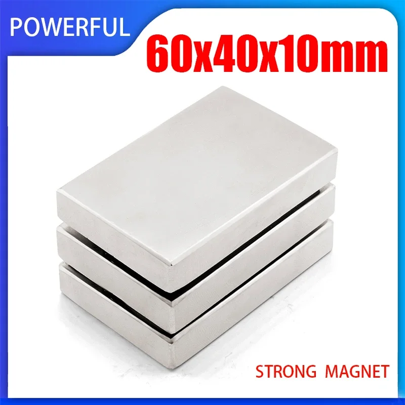 1/2/3/5/10 sztuk 60x50x5mm 60x40x10mm 60x40x5mm 60x30x10mm 60x25x10mm n35 mocny blok magnesy Permanet magnes ziem rzadkich neodymowy