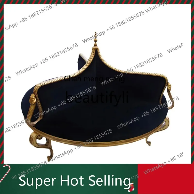 

X K132 Solid Wood Sofa Neoclassical Creative Model Room Studio Club Hall Exhibition Hall Double-Sided Seat