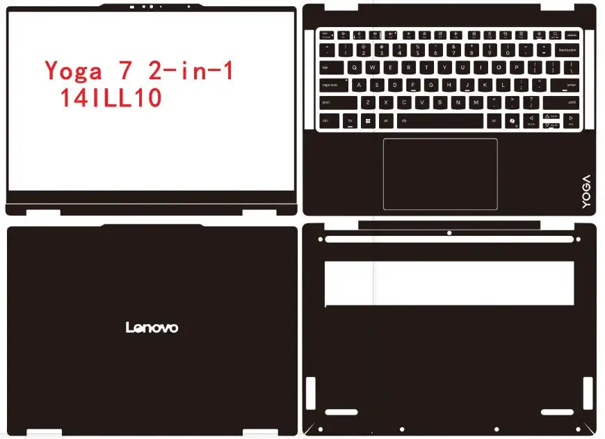 for Lenovo Yoga 7 2-in-1 16ILL10 16AKP10 14AKP10 14ILL10 16AHP9 16IML9 14IML9 14AHP9 Laptop Vinyl Decal Cover Sticker Protector