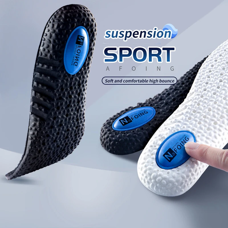 

Upgrade PU Insoles For Shoes Sole Shock Absorption Breathable Cushion Running Sport Insoles For Feet Man Women Orthopedic Insole