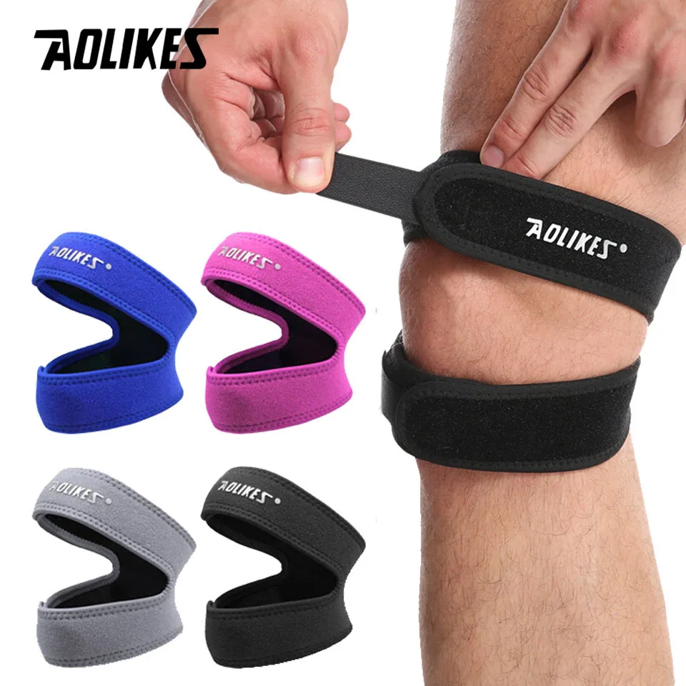 AOLIKES 1PCS Professional Patella Knee Brace for Knee Pain/Meniscus Tear,Adjustable Compression Patellar Tendon Support Strap