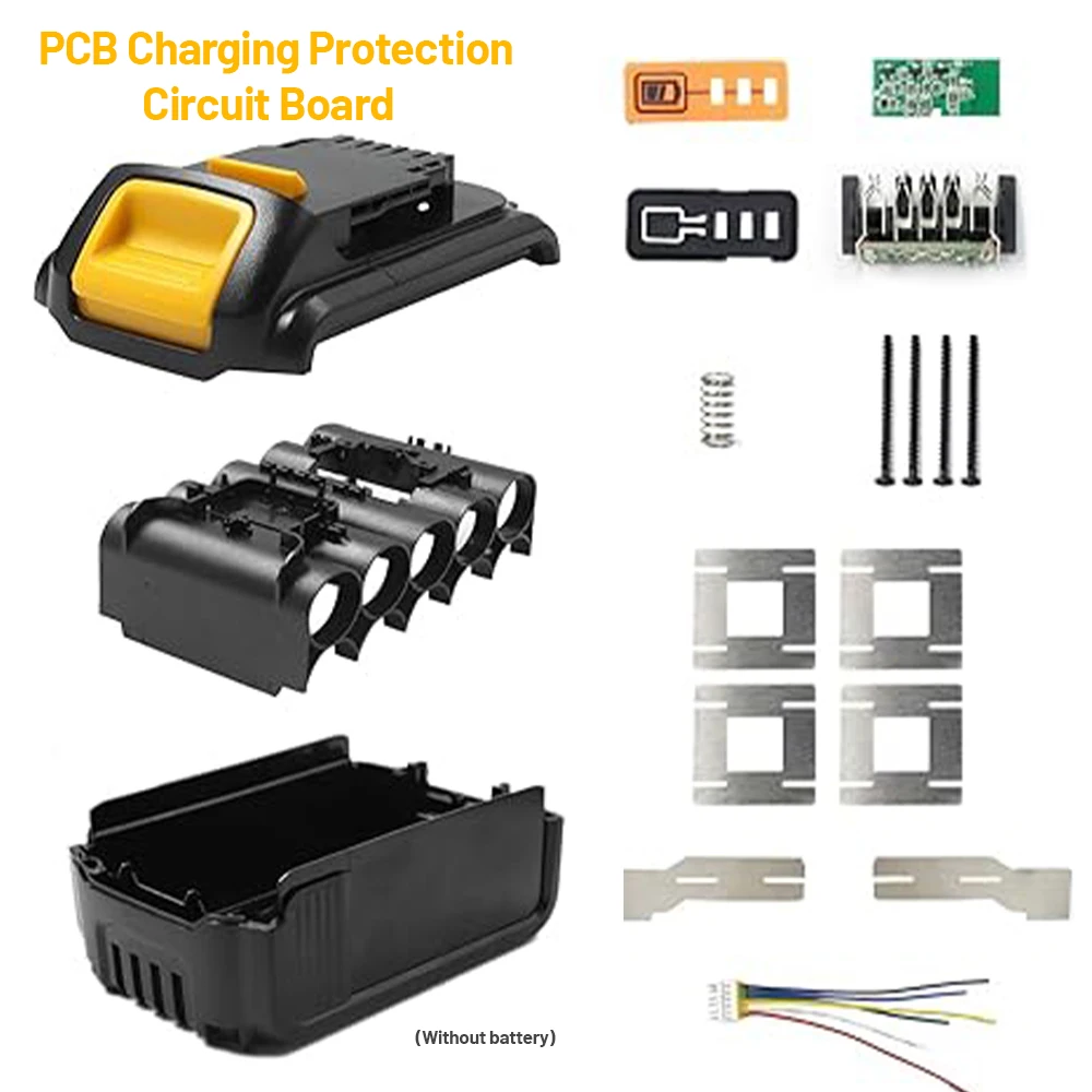 Reemplazo de la cubierta de las piezas de la caja de la batería para Dewalt DCB200, DCB201, DCB203, DCB204, DCB205 Kit de reparación de batería DIY (sin celda de batería