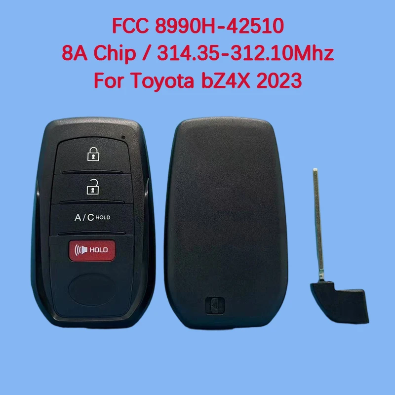 

CN007325 Aftermarket 4-кнопочный смарт-брелок 314,35-312,10 МГц FCC 8990H-42510 8A чип для Toyota bZ4X 2023