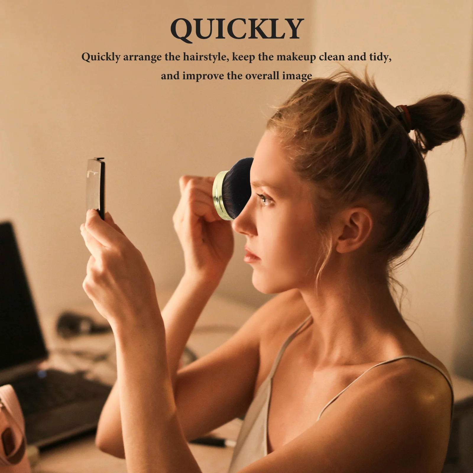 Paddestoelkop Reisformaat Multifunctionele Poeder Blush Borstel Zachte Dichte Haren Foundation Brush Draagbare Make-up Tool