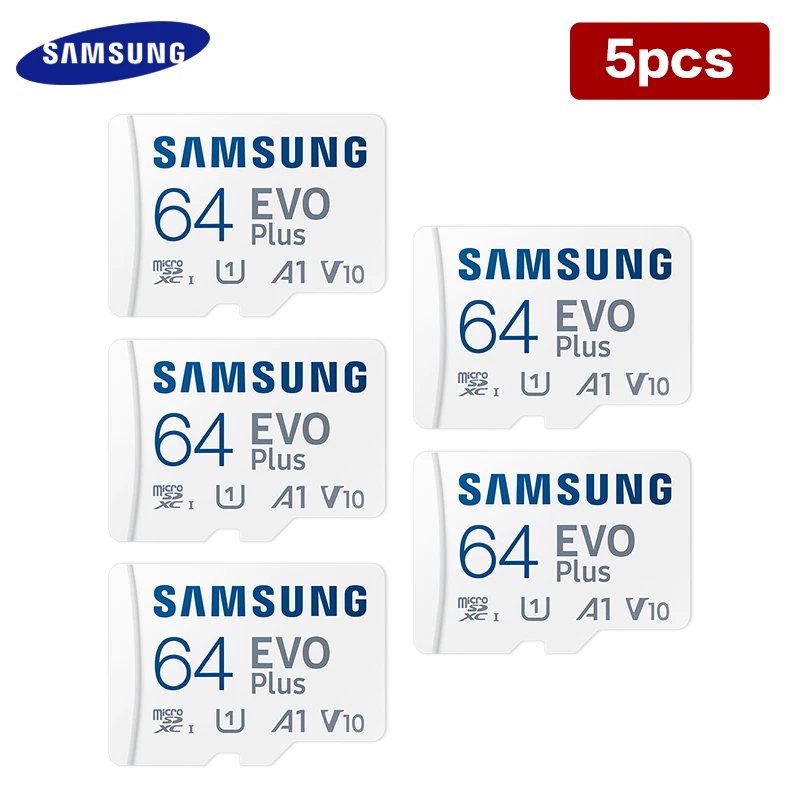 Imagem -02 - Samsung-cartão de Memória Micro sd Cartão Flash tf Classe 10 u1 u3 Sdxc Grau i Evo Plus 256 gb 128gb 64gb Unidades