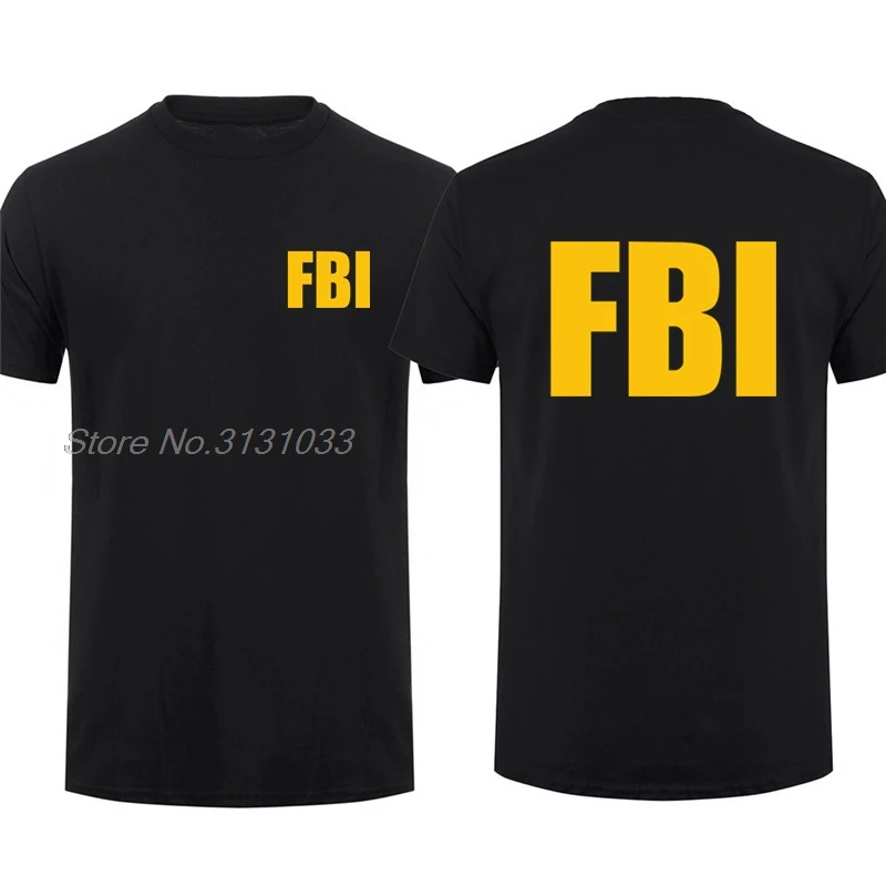 FBI T Shirt Man Cool United States T-shirt Short Sleeve FBI  Men Tshirt Tops Cotton Tshirt Hip Hop Tees Harajuku Streetwear