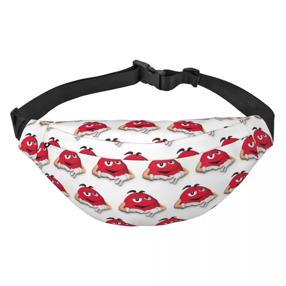 M&M Sweet Chocolate Candy Fanny Pack النساء والرجال أزياء الكرتون حبال Crossbody الخصر حقيبة للسفر الهاتف المال الحقيبة