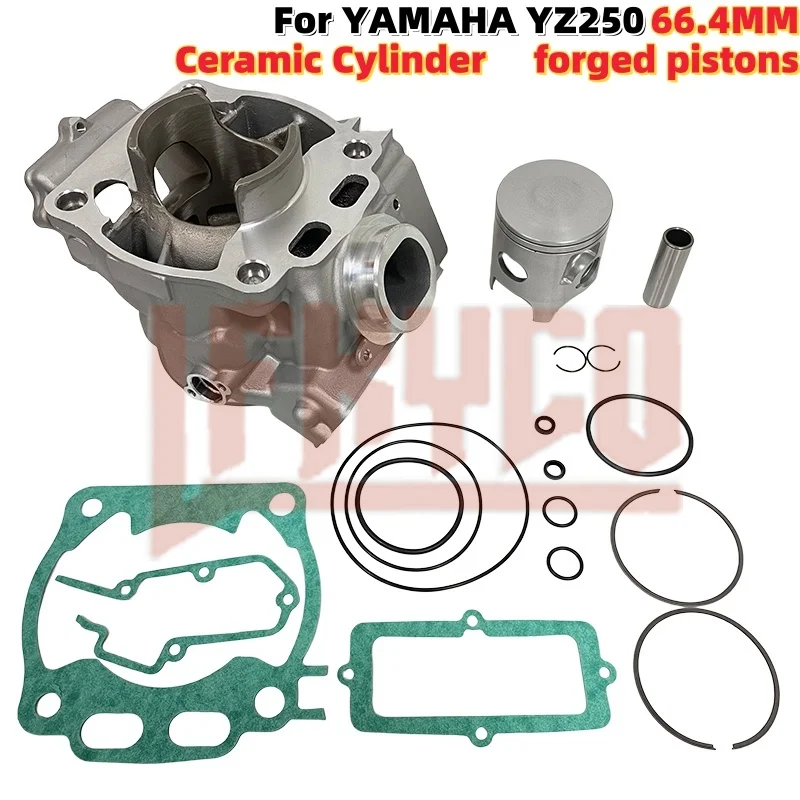 

66.4mm Cylinder Complete Top End Forged Piston Kit for YZ250 Monster 50TH 2003–2025 YZ250X 2016-2025 2 Stroke 5UP-11633-00-00