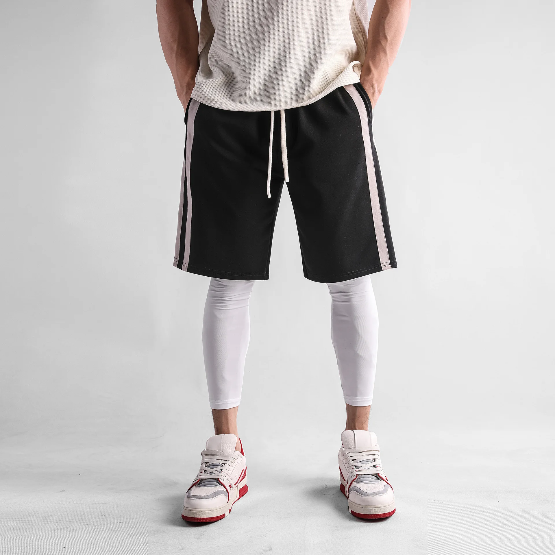 

Summer Outdoor Men's Spor Casual Five-Part ort orts Training New Sle Loose Fit Youthful Elastici Non-Binding