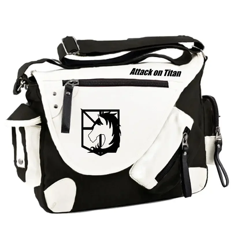 QQ8 Anime Peripheral Attack on Titan Crossbody Bag Secondary Dimension Single-Shoulder Bag Schoolbags for Boys and Girls5Lk￥