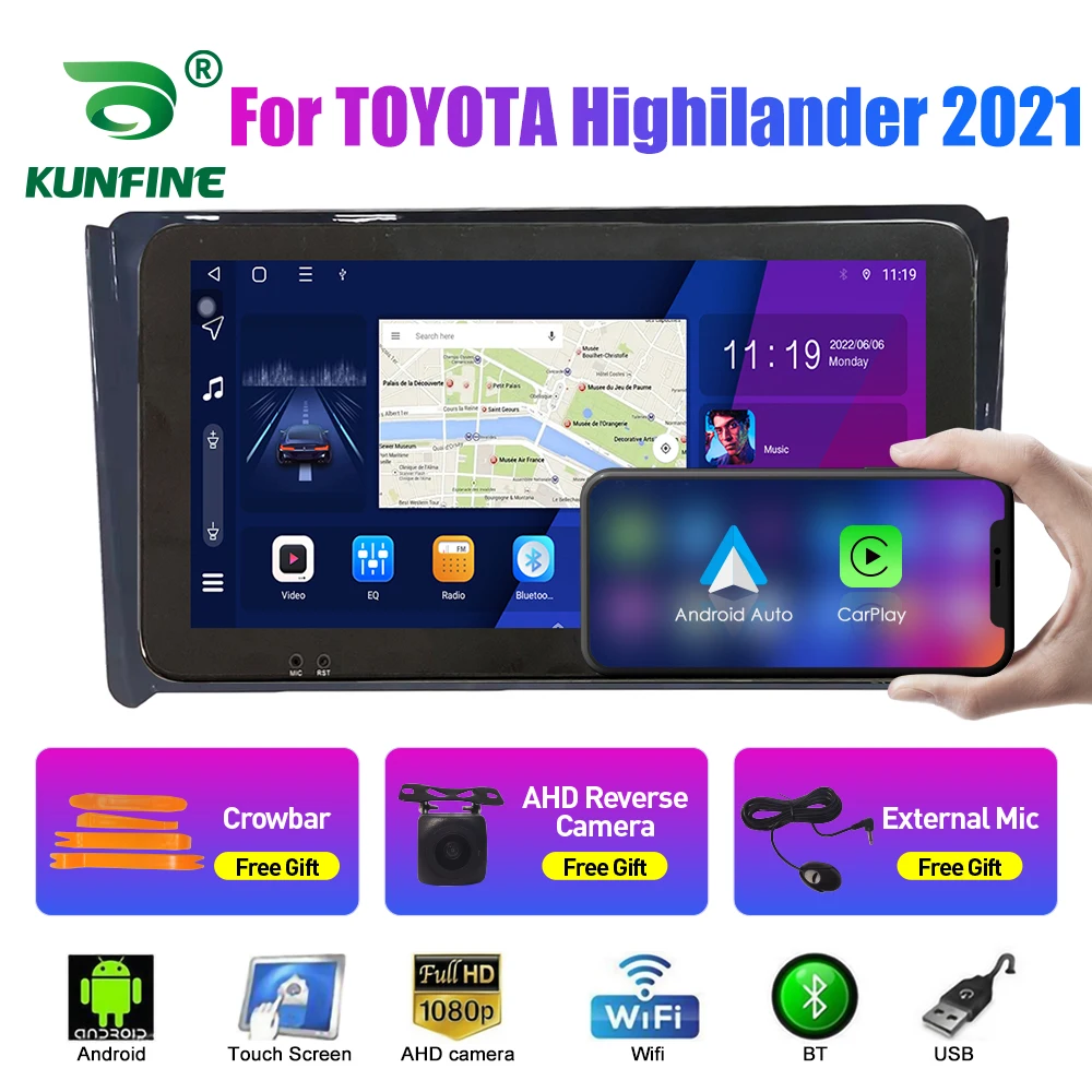 

Car Radio For TOYOTA Highilander 2021 Octa Core Android Car DVD GPS Navigation Car Stereo Device Headunit Carplay Android Auto