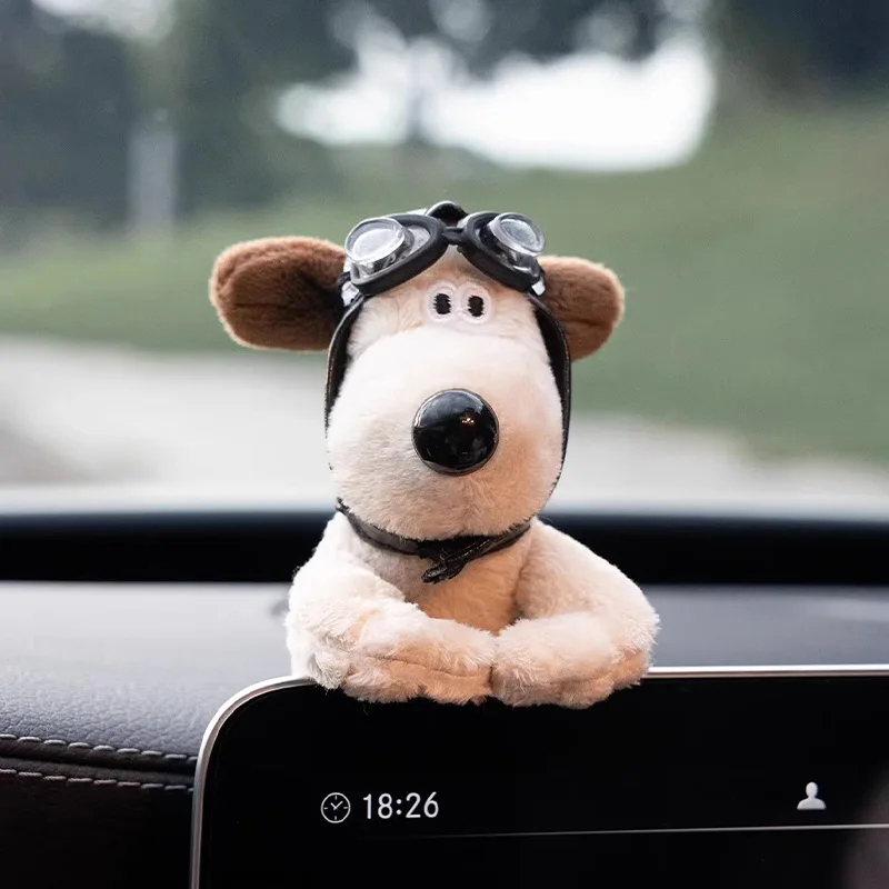Gromit cachorro muñeco de peluche periféricos de dibujos animados accesorios de Interior de coche mochila decoración piloto muñeca creatividad regalos lindos