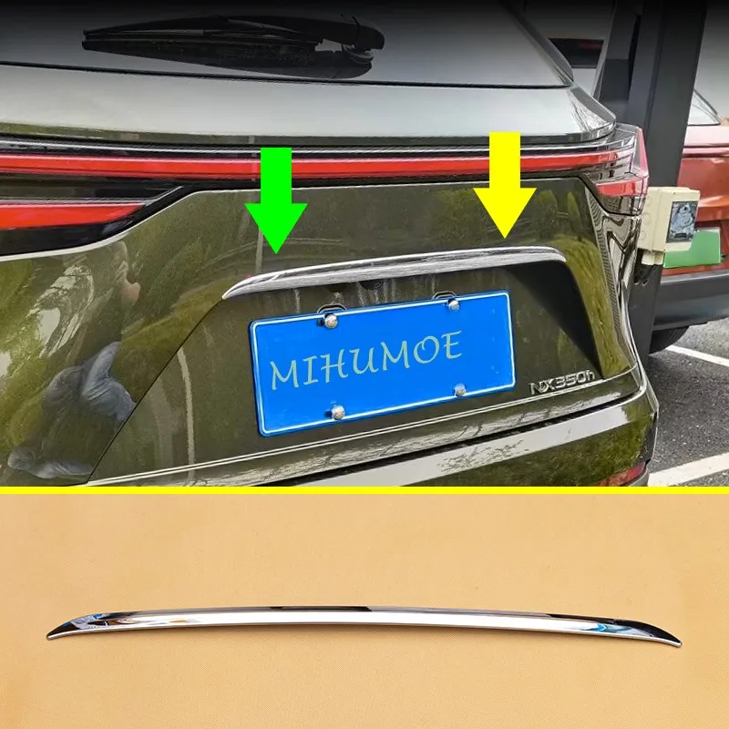 

Stainless Steel Car Rear Trunk Door Lid Tailgate Strips Exterior Decoration Trim For 2022-2024 Lexus NX 250 350h 450h+