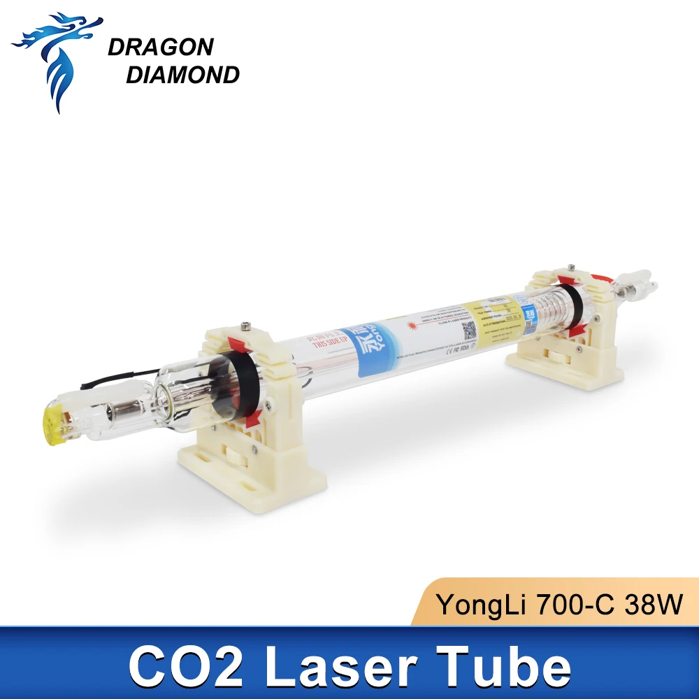 

YONGLI 700-C Co2 Laser Tube 38-42W Diameter 50mm Length 700mm for CO2 Laser Engraving Cutting Machine