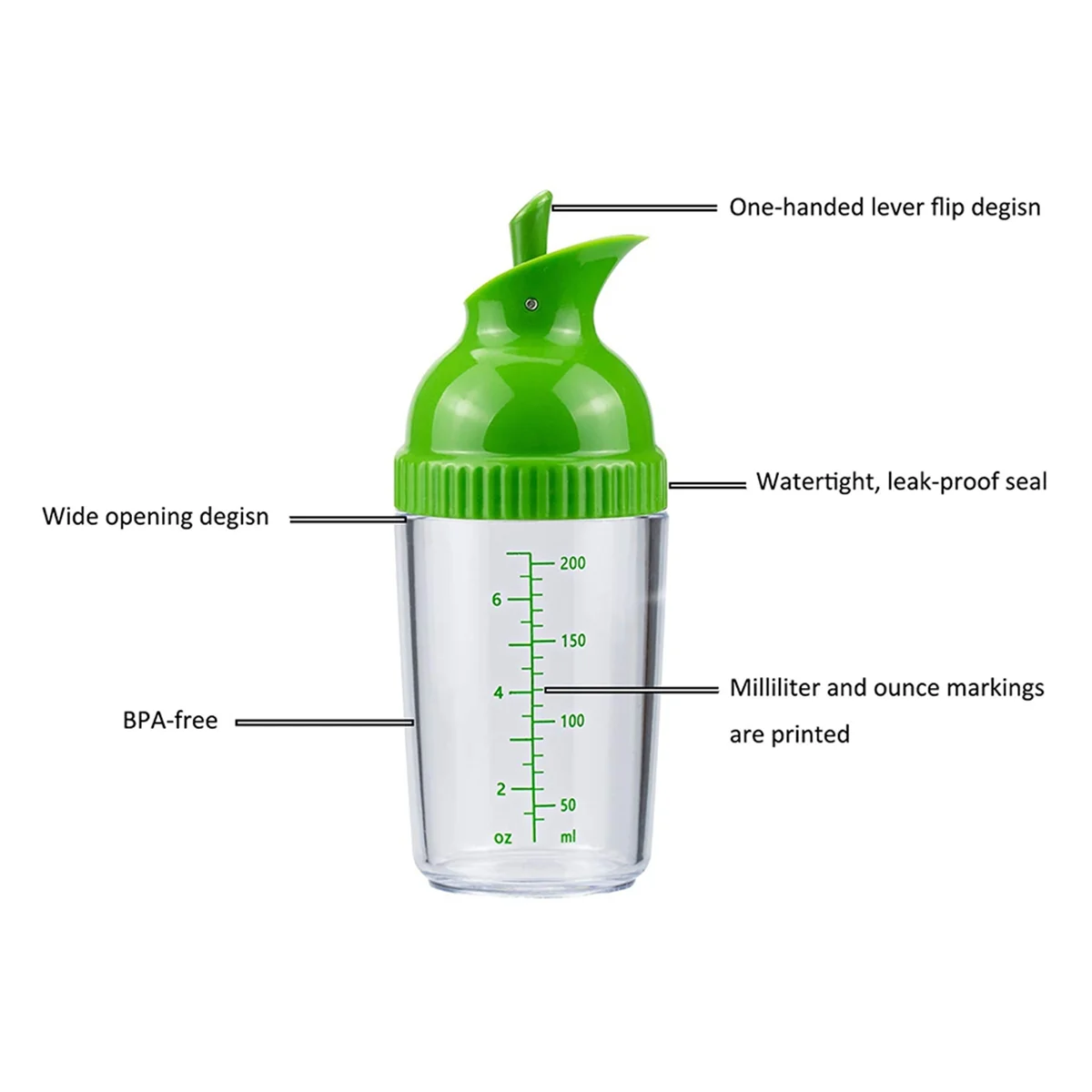 

Versatile 4 Pack Salad Dressing Shaker, Dressing Mixer Shaker Bottles