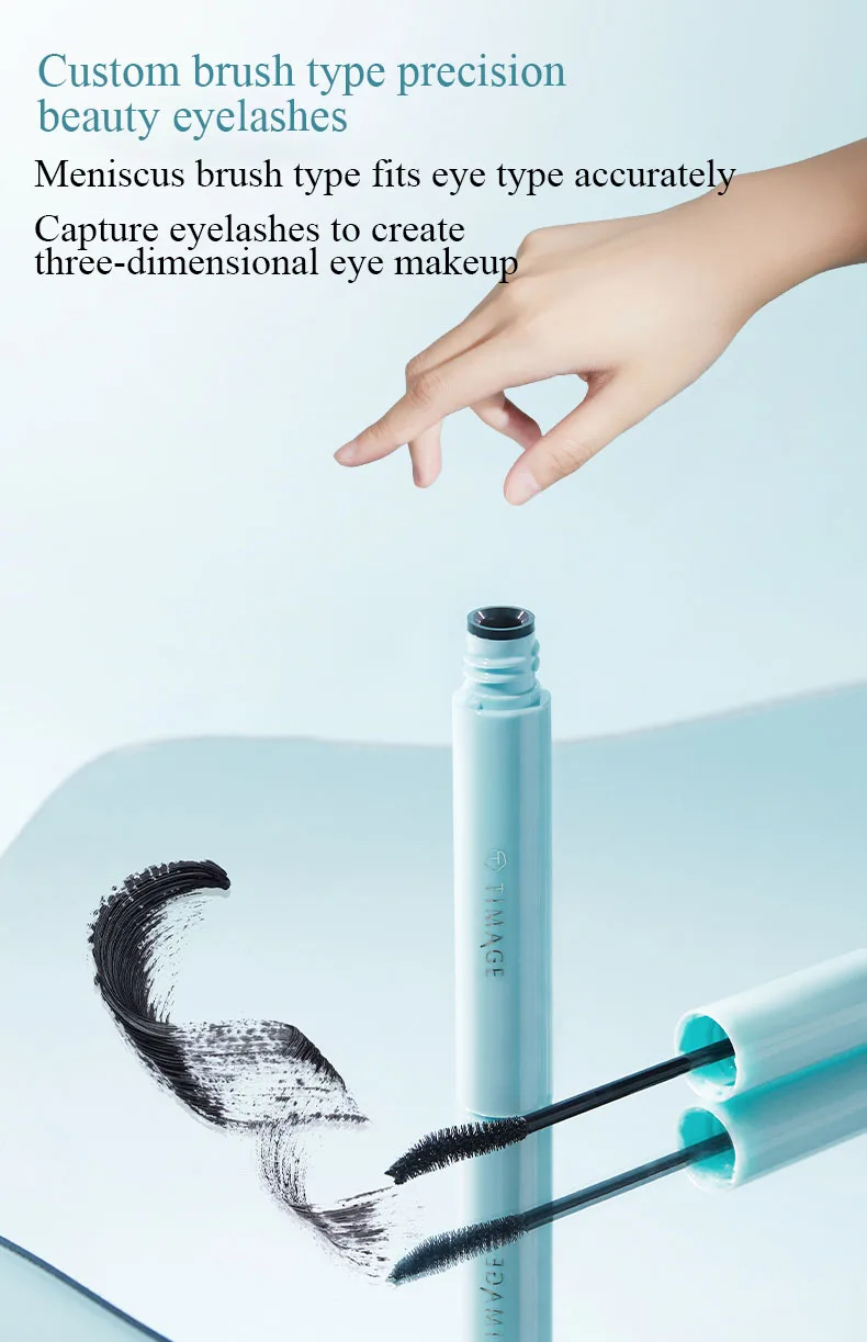 TIMAGE Mascara Waterproof Sweatproof Thick Long Curly And Non-Smudging 5G 3D Eye Makeup