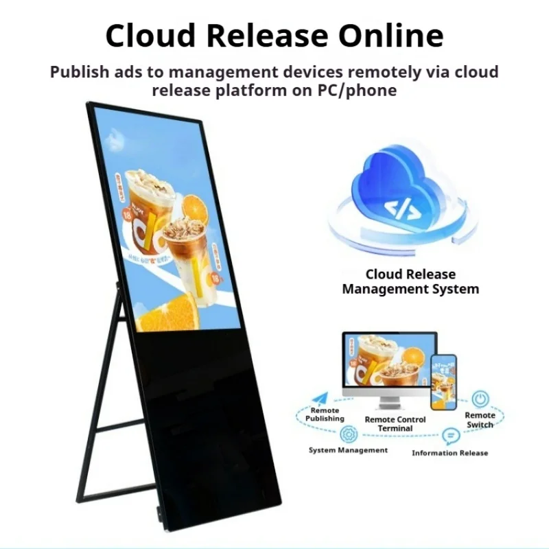 Intelligent Water Sign Advertising Machine Portable LCD Digital Display Android System Indoor Intelligent Advertising Player