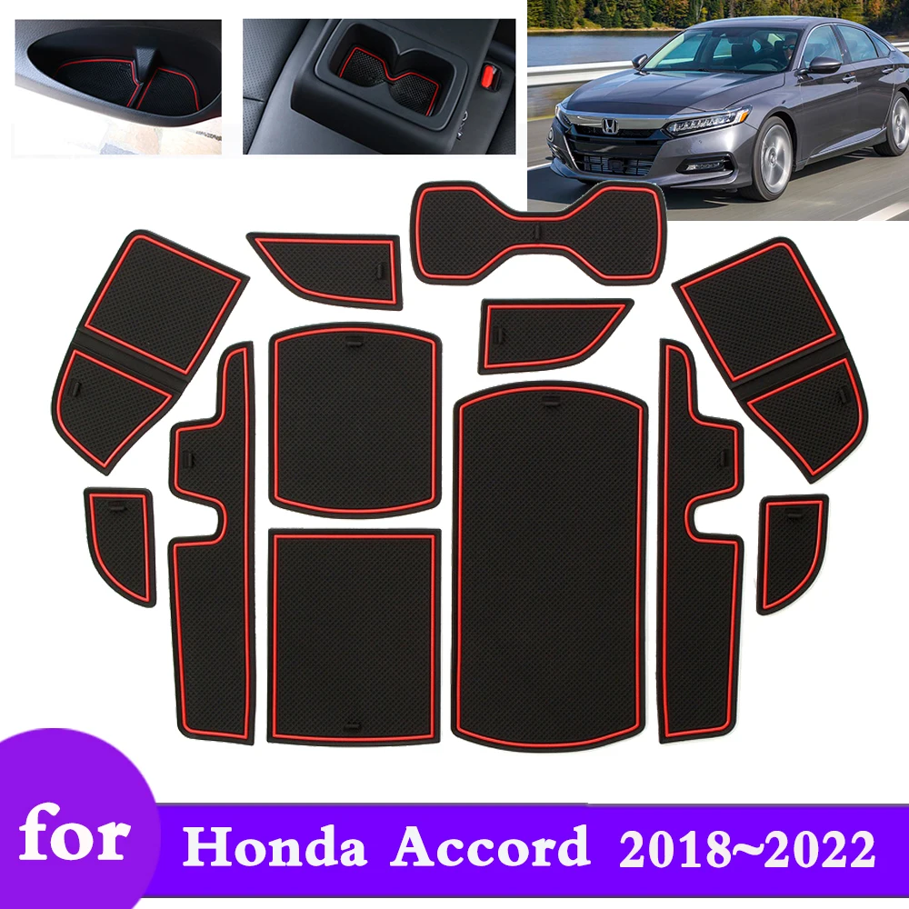 

Rubber Mat Groove Cup for Honda Accord 10 10th Gen LX 2018 2019 2020 2021 2022 Anti-slip Slot Hole Pad Car Stickers Accessories