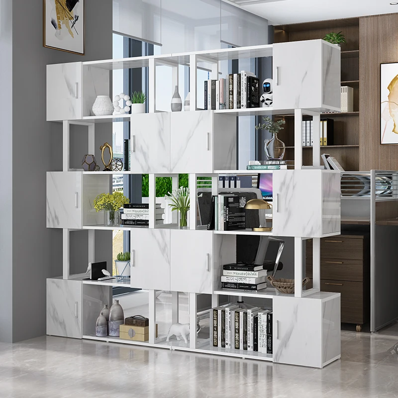 Partition Shelf Modern Simple Office Gold Light Luxury Living Room Barber Shop Multi-layer Floor Screen Entrance Cabinet