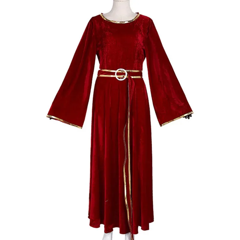sisi 2233 disfraz de Cosplay de Anime para madre Gothel, vestido largo de princesa roja para mujer adulta, cinturón con capa, trajes, baile de Carnaval de Halloween