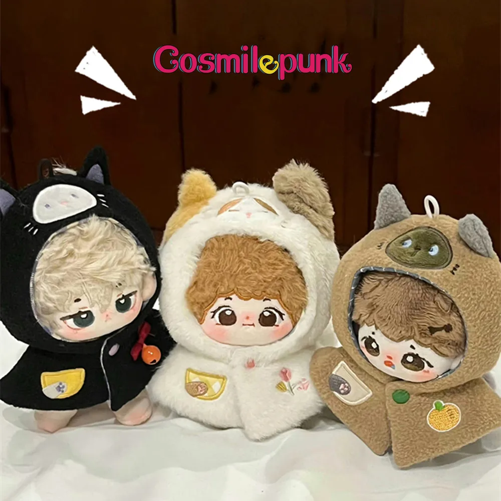 

Lovely Cat Cloak Costume Clothes Outfit Suit For 10cm Plush Doll Toys Cute Cosplay