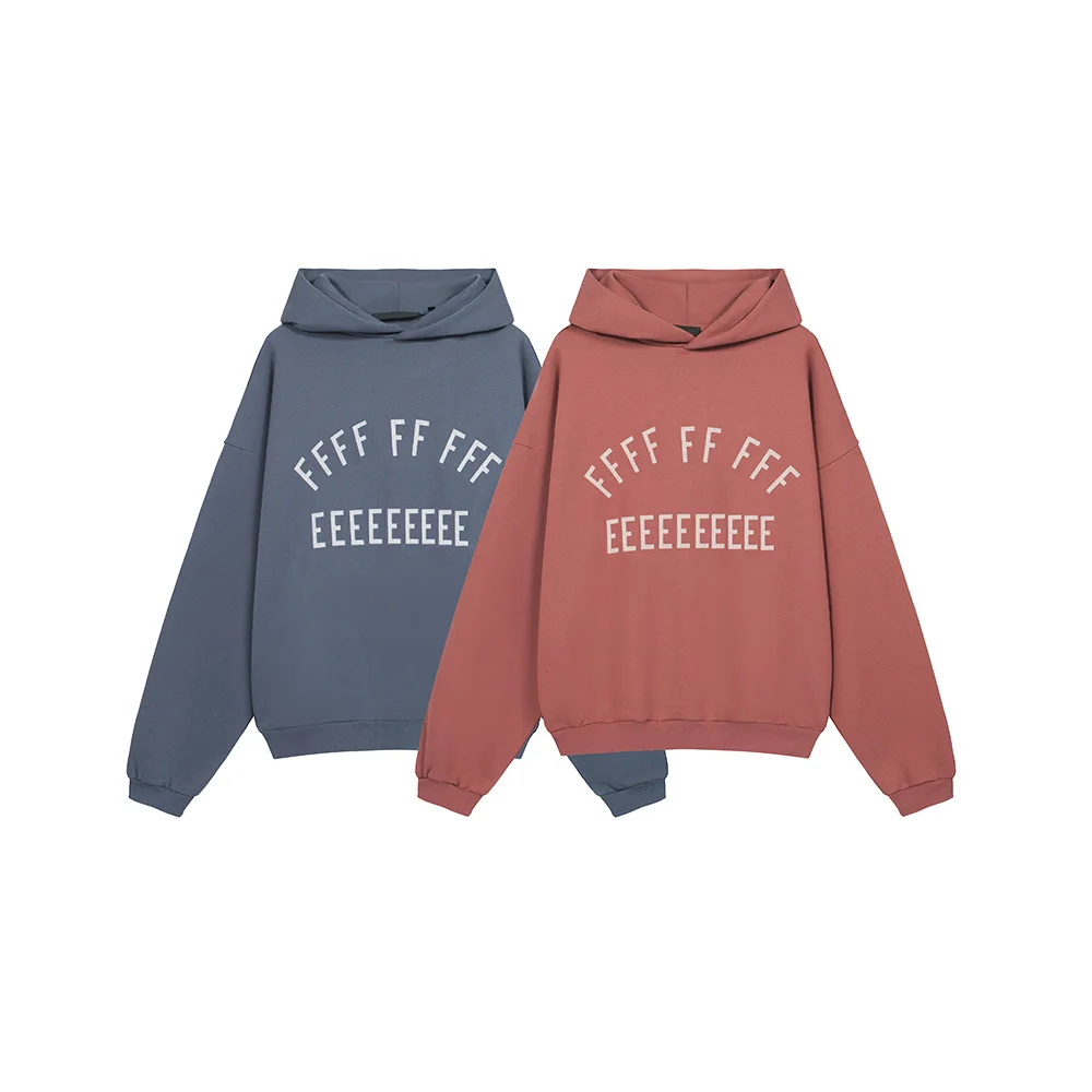 

Модные американские худи с двойным буквенным принтом, мужские и женские толстовки из плотного хлопкового флиса, оверсайз