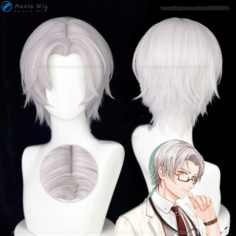 

Anime Vilhelm Cosplay Wig Men 30cm Short Cosplay Anime Wig Heat Resistant Costume Hair Party Wigs + Wig Cap