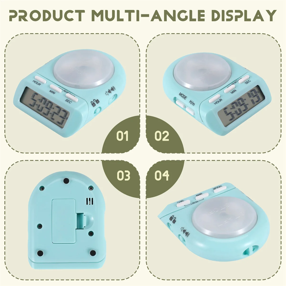 

Качество! Цифровой кухонный таймер с 100-часовым часом обратного отсчета для приготовления детей-учителей, 45 ° Дисплей ЖК-дисплея и блокировка безопасности, управление временем