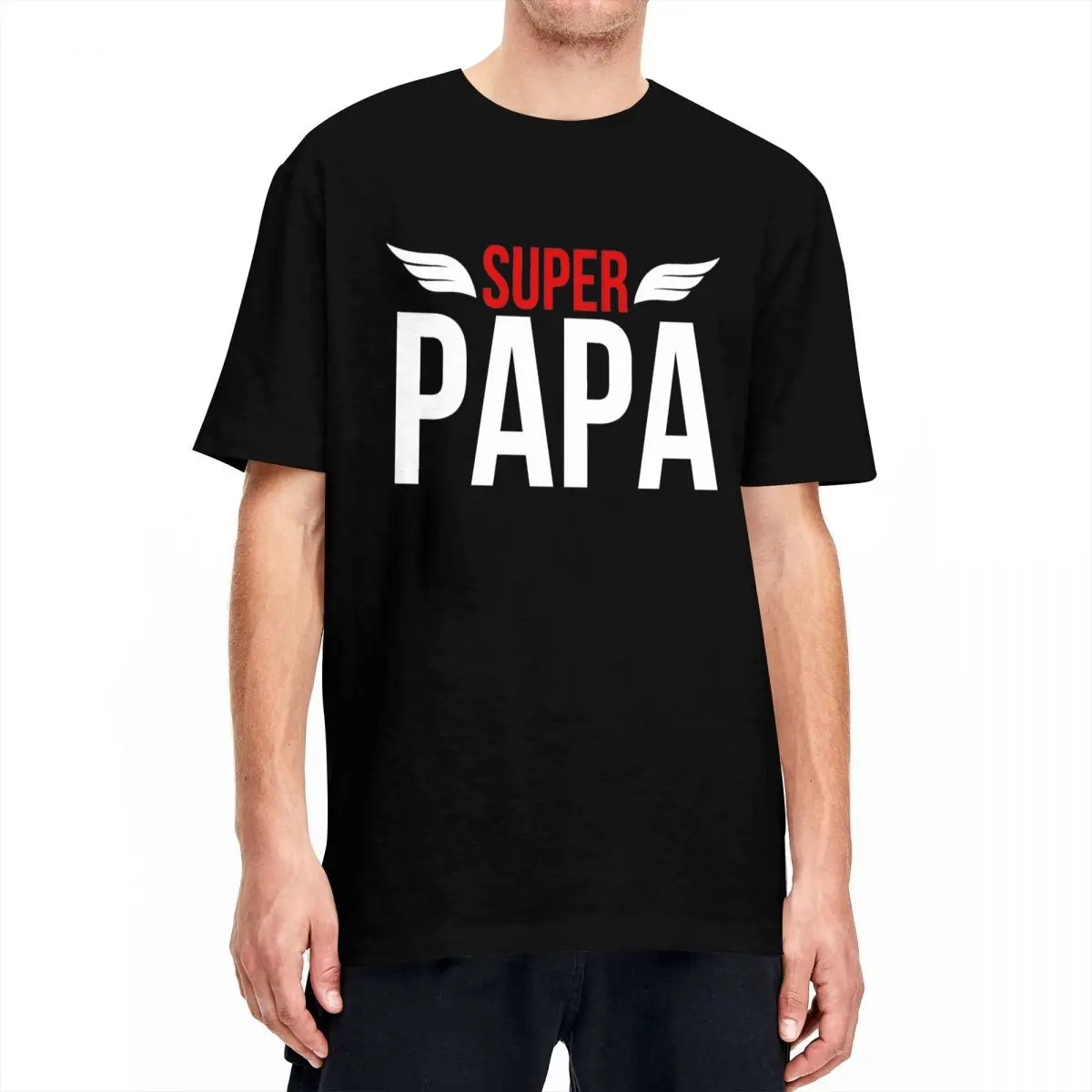 Men's Super Dad T Shirts Fathers Day 100% Cotton Tops Beach Y2K Funny Short-Sleeve T-Shirt O-Neck Fashion Pattern Tshirt