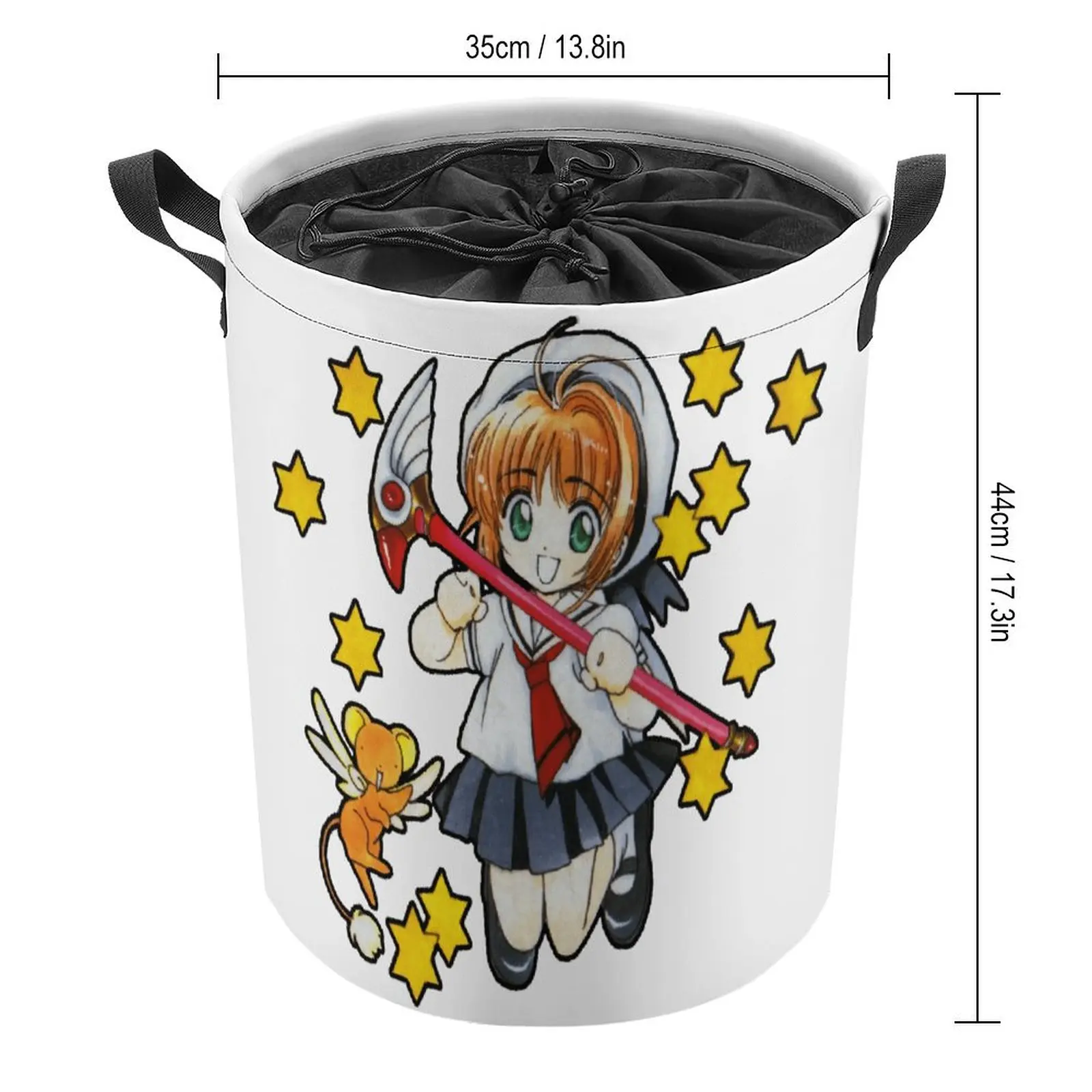 Cardcaptor Sakura Kero Chan Clow Card Magic Girl Y Storage Bins Laundry Basket Large Capacity Towels Handle on Both Sides Can Be