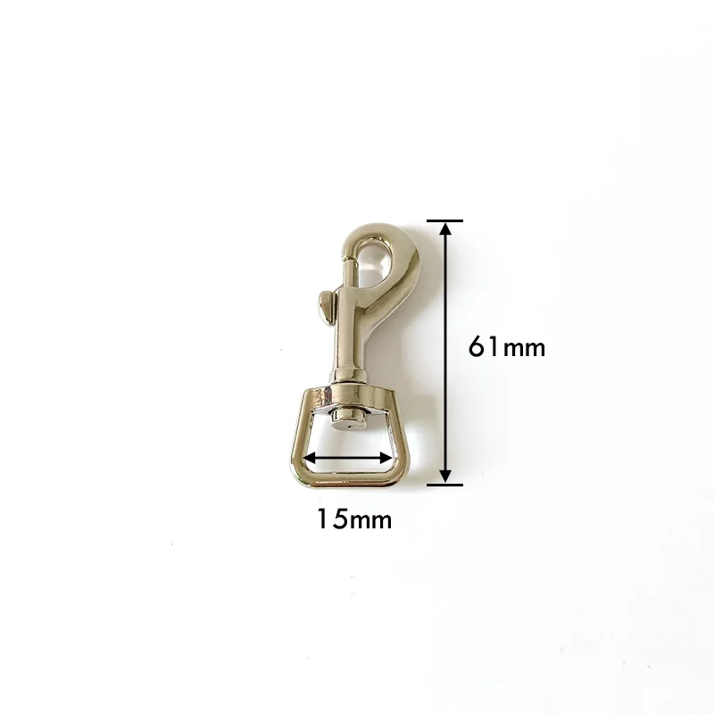 50Pcs/Lot 15mm Metal Hook 360 Swivel Lobster Clasp Clip Loop Snap Hook for Dog Pet Leads Leash Hardware Sewing DIY Accessory