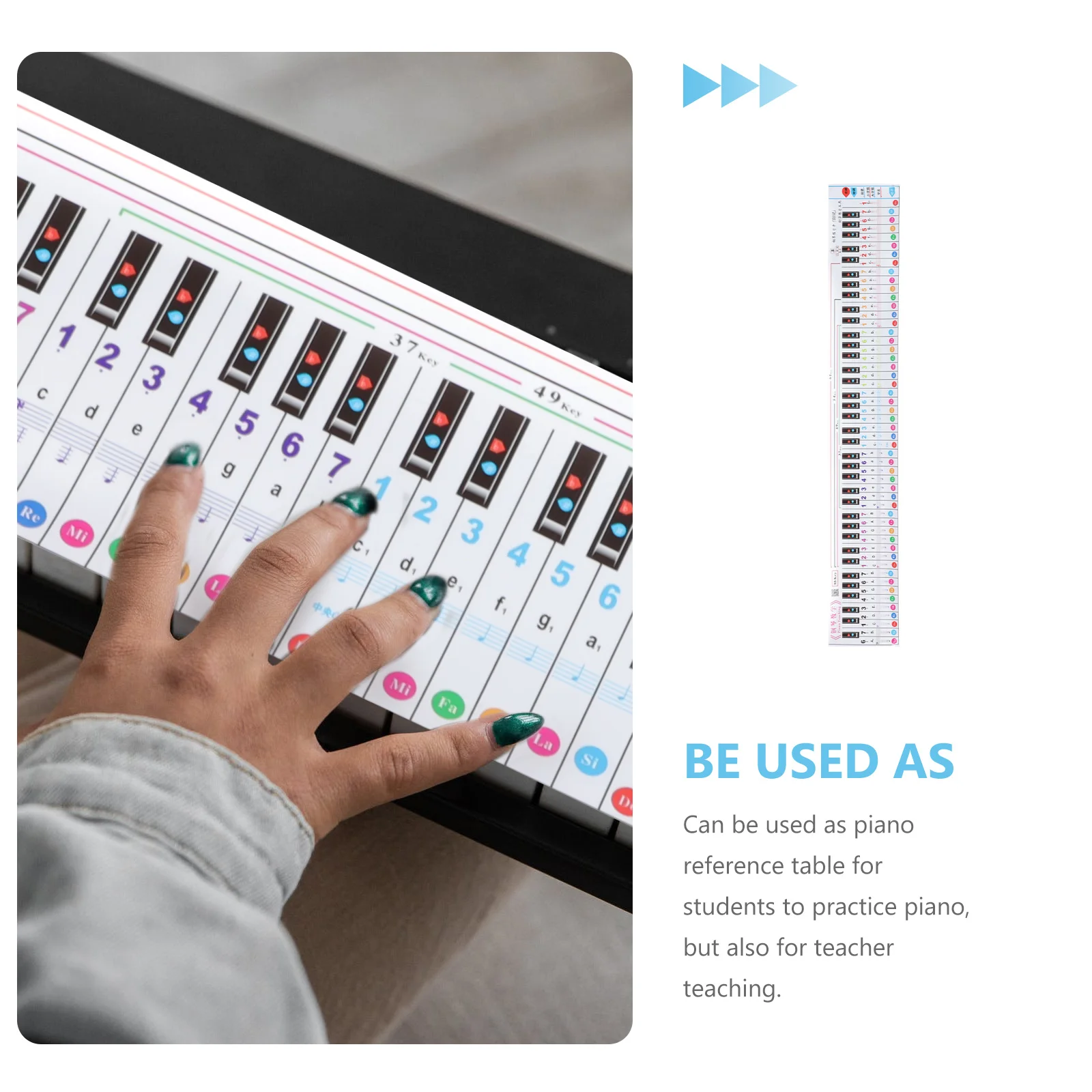 Handroll Practice Paper Piano Keyboard Aid Chart Note Card Simulation