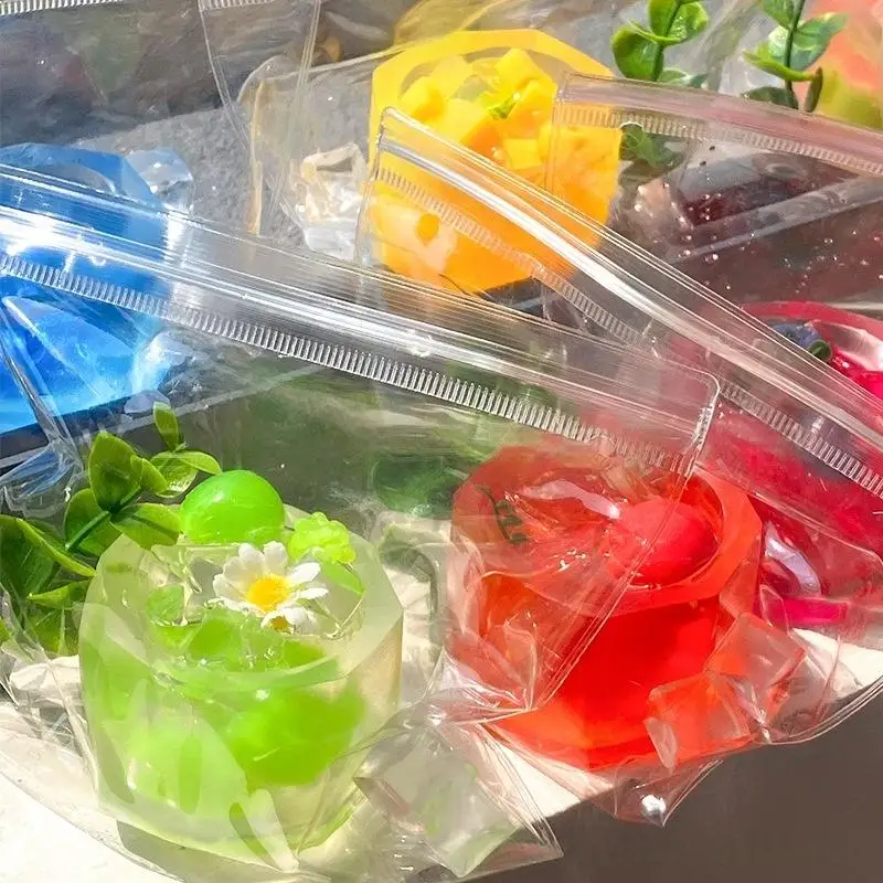 1 조각 바다 소금 거품 물 과일 스트레스 릴리프 감압 장난감 시뮬레이션 음료 컵 느린 리바운드 Fidget Props