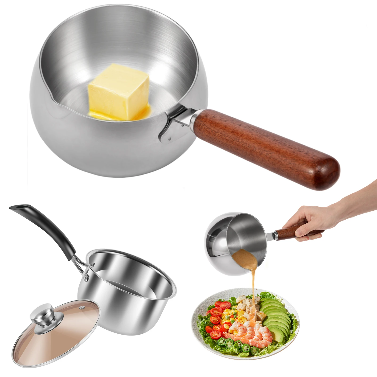 

Сковорода для молока, турецкий кофейник, горшок для горячего масла, соус из нержавеющей стали, маленькая кастрюля для приготовления пищи, подогреватель для кипящего масла, плавильная кухонная сковорода