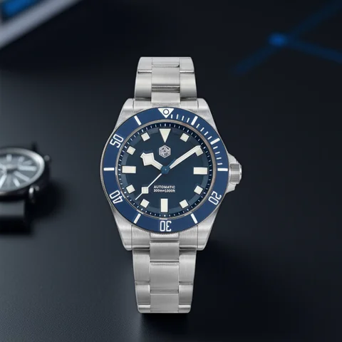 San Martin SN0121T Titanium Diving Watch NH35 Automatic Movement Watches Grade5 Titanium 120 Click Waterproof 300m Wristwatch