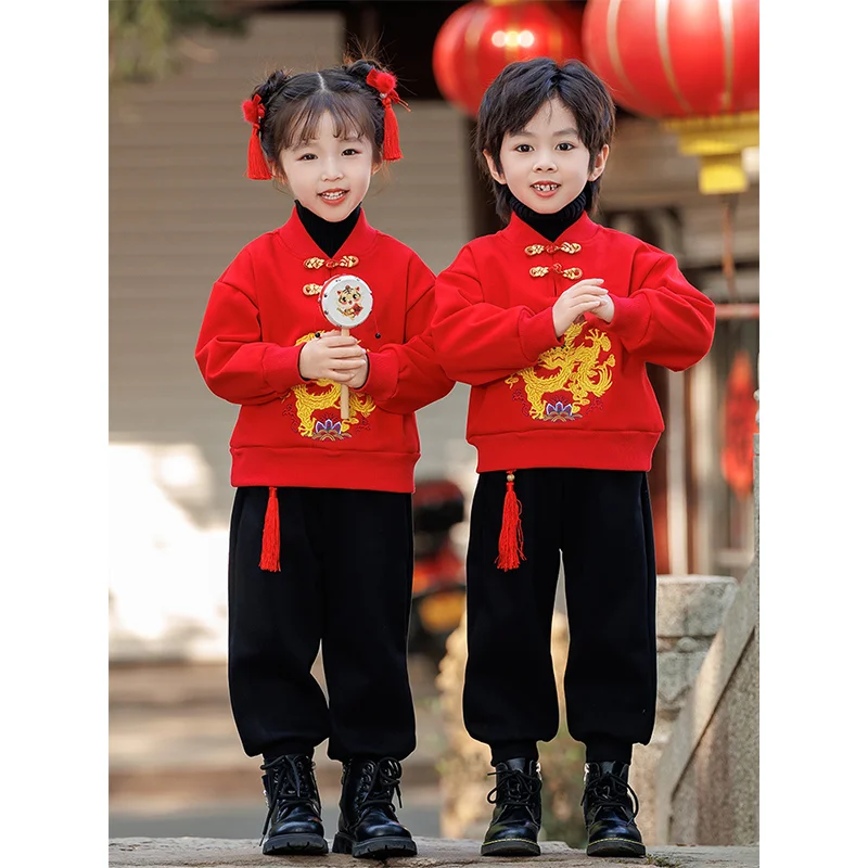 Baby Girls Cheongsam Hanfu Dresses With Pants Cute Girl tang suit Children Clothes Birthday Christmas New Year Costume Gift